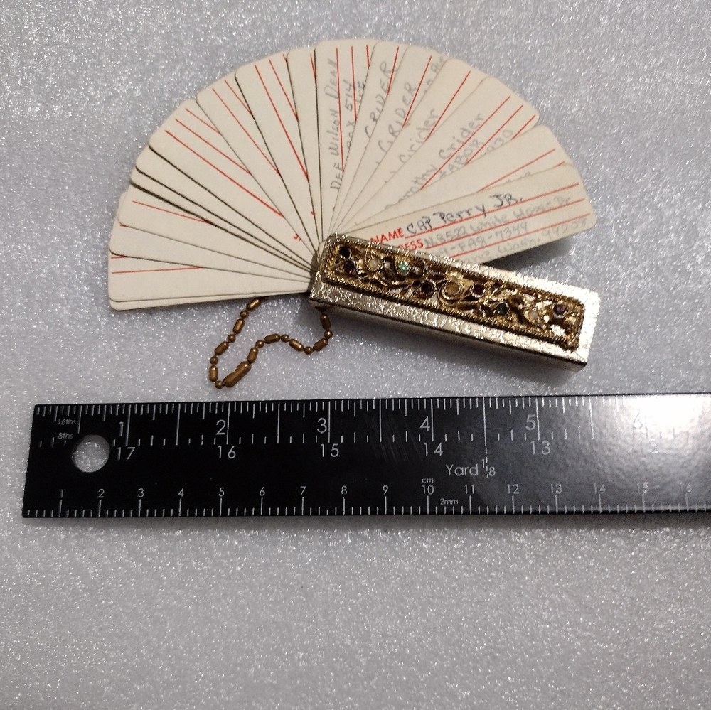 Vintage 3" Rhinestone keychain address book